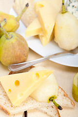 Image showing fresh pears and cheese