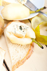 Image showing cheese and pears