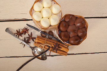 Image showing chocolate vanilla and spices cream cake dessert 