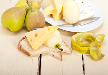 Image showing fresh pears and cheese