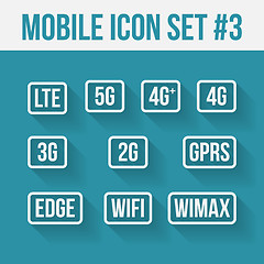 Image showing Mobile telecommunications technology symbol. 10 signs.