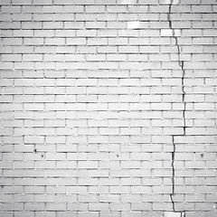 Image showing white grunge brick wall