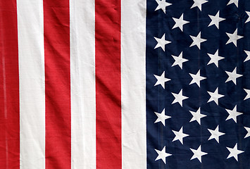 Image showing US flag hanging vertically