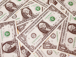 Image showing Retro look Dollar notes 1 Dollar