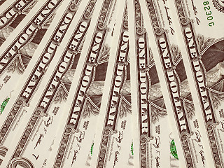 Image showing Retro look Dollar notes 1 Dollar