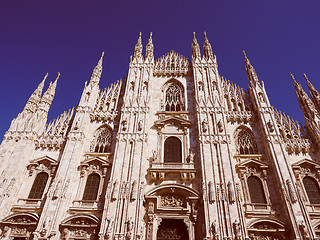 Image showing Retro look Milan Cathedral