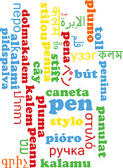 Image showing Pen multilanguage wordcloud background concept