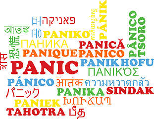 Image showing Panic multilanguage wordcloud background concept