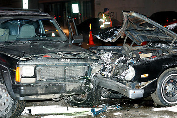 Image showing two car wreck