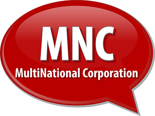 Image showing MNC acronym word speech bubble illustration