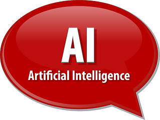 Image showing AI acronym definition speech bubble illustration