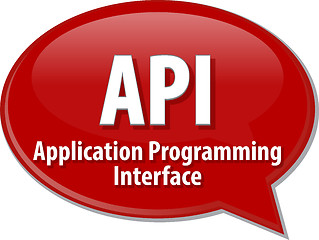 Image showing API acronym definition speech bubble illustration