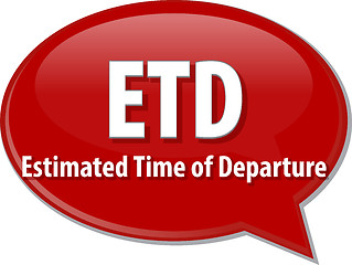 Image showing ETD acronym word speech bubble illustration