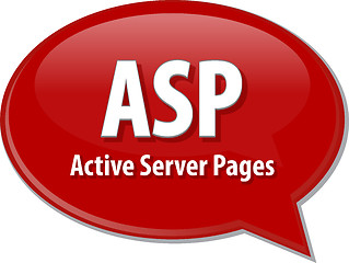 Image showing ASP acronym definition speech bubble illustration