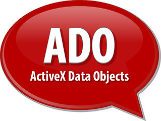 Image showing ADO acronym definition speech bubble illustration