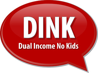 Image showing DINK acronym word speech bubble illustration