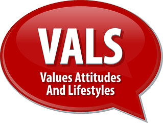 Image showing VALS acronym word speech bubble illustration