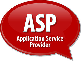 Image showing ASP acronym definition speech bubble illustration