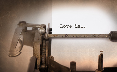 Image showing Vintage inscription made by old typewriter