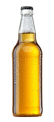 Image showing beer bottle with water drops