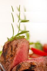 Image showing beef filet mignon grilled with vegetables