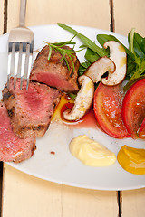 Image showing beef filet mignon grilled with vegetables