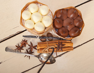 Image showing chocolate vanilla and spices cream cake dessert 