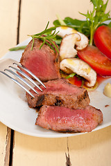 Image showing beef filet mignon grilled with vegetables