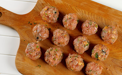 Image showing Raw Meatballs