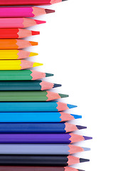 Image showing Colorful Pencils Wave