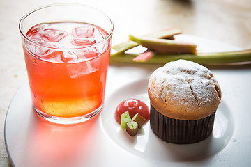 Image showing Rhubarb and ginger muffins