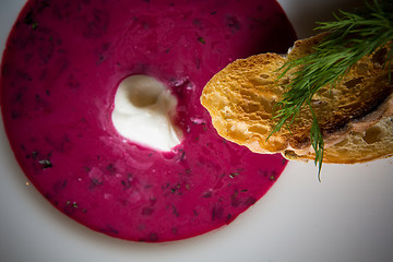 Image showing Cold summer Beets soup