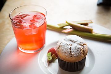 Image showing Rhubarb and ginger muffins