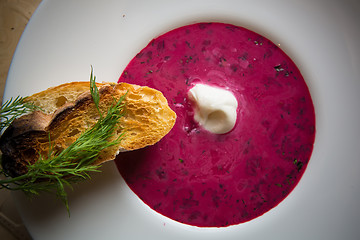 Image showing Cold summer Beets soup