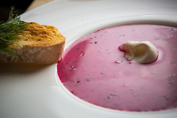 Image showing Cold summer Beets soup