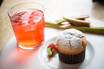 Image showing Rhubarb and ginger muffins