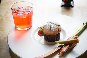 Image showing Rhubarb and ginger muffins