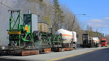 Image showing Asphalting Machinery at Roadworks