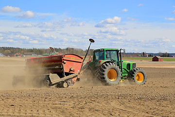 Image showing ohn Deere 6620 Agricultural Tractor and VM Direct Seed Drill on 