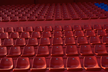 Image showing stadium red chairs