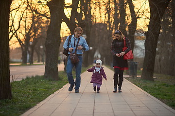 Image showing young pregnant couple have fun and relax