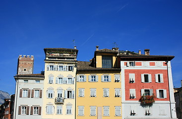 Image showing Multicolored houses in Trento