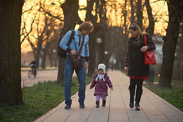 Image showing young pregnant couple have fun and relax