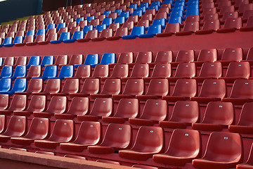 Image showing stadium red chairs