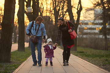 Image showing young pregnant couple have fun and relax