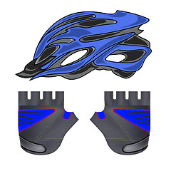 Image showing Blue Helmet and Gloves