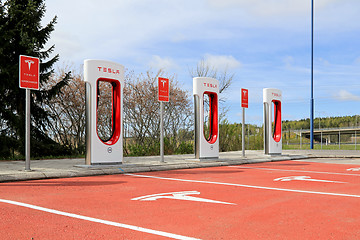 Image showing Tesla Supercharger Station in Paimio, Finland