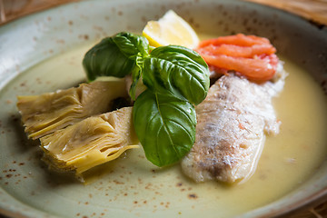 Image showing Fish fillet with vegetables