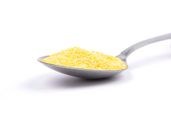 Image showing Polenta on spoon