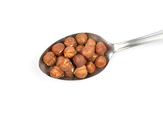 Image showing Hazelnuts  on spoon